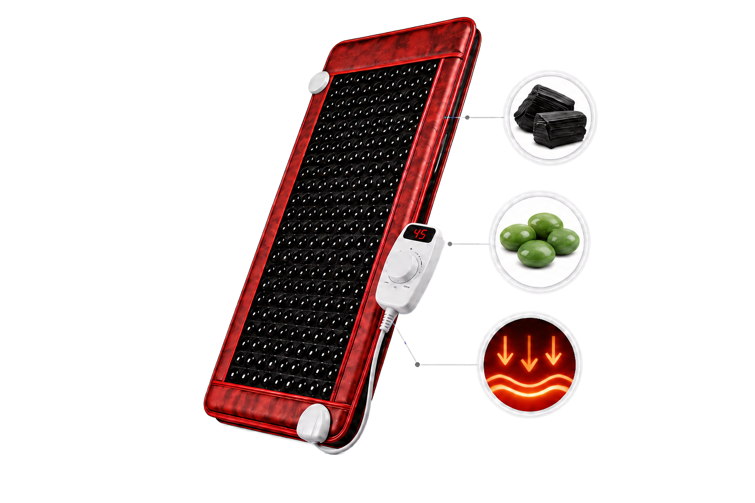 Manta de Hipertermia Hydrogen Max com Turmalina Negra, Pedras de Jade e Infravermelho Longo