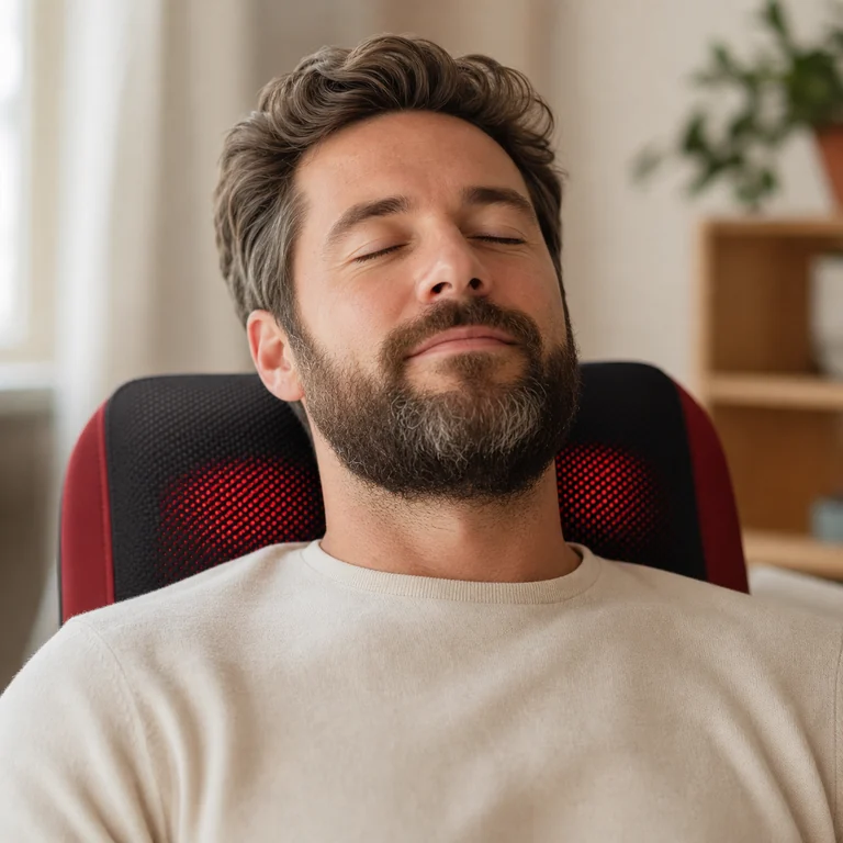 Retrato ilustrativo de um homem descansando com os olhos fechados